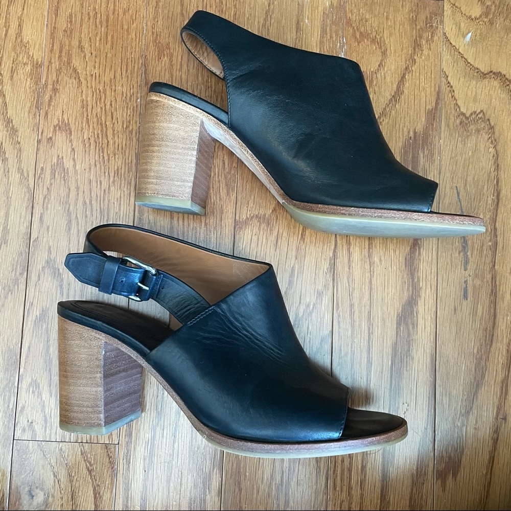 & Other Stories black chunky heeled leather shoes